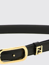 slim calfskin leather belt with metal ff monogram buckle