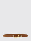 slim calfskin leather belt with metal ff monogram buckle