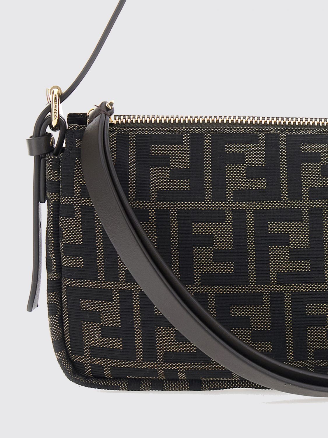 ff zucca monogram technical fabric mini shoulder bag