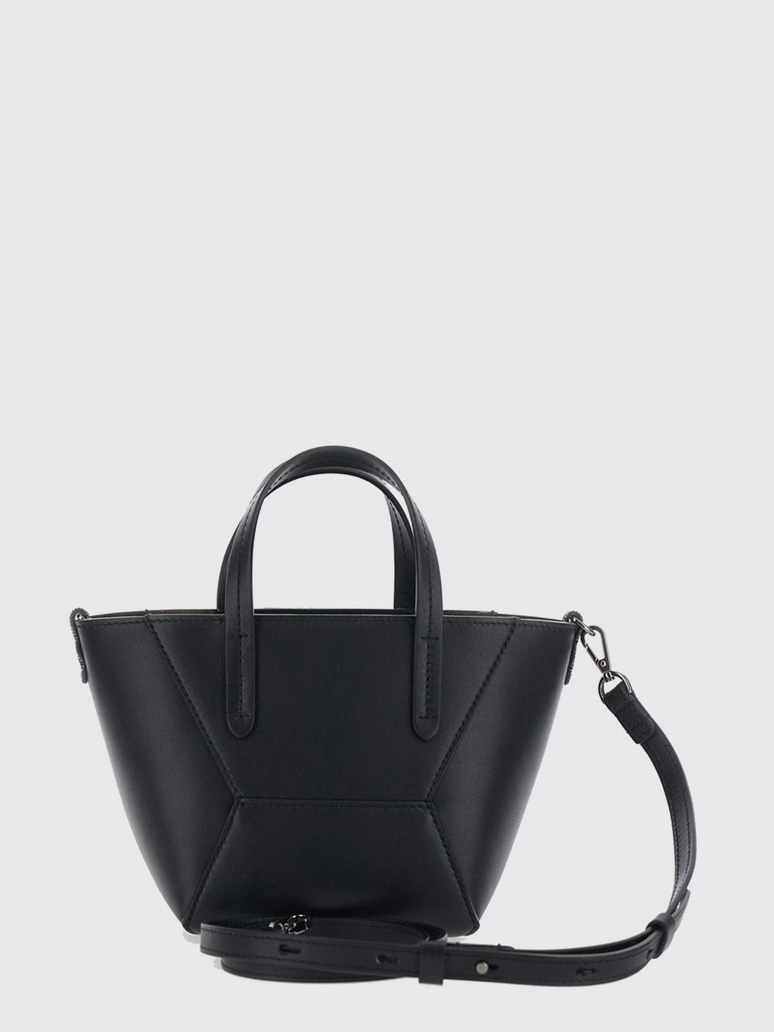 BRUNELLO CUCINELLI OS leather mini handbag with double handle and removable strap