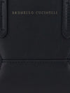 leather mini handbag with double handle and removable strap