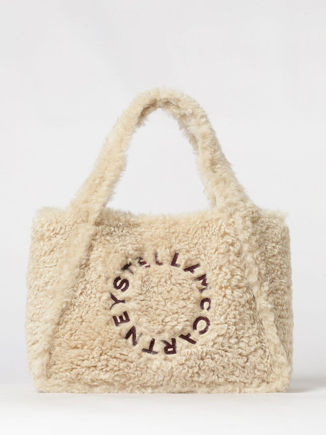 STELLA MCCARTNEY OS shearling shoulder bag with removable pouch