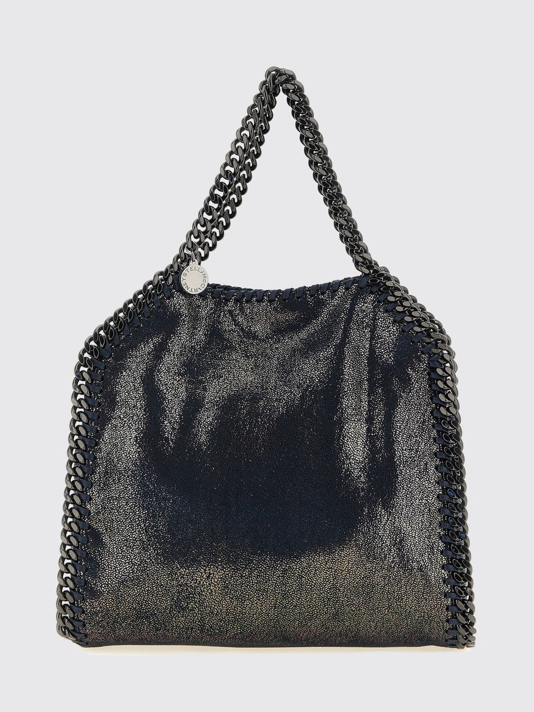 STELLA MCCARTNEY OS small falabella faux suede handbag with chain trim