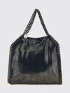 small falabella faux suede handbag with chain trim