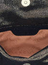 small falabella faux suede handbag with chain trim