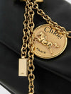 heritage grained leather shoulder bag chloé with metallic mesh handle