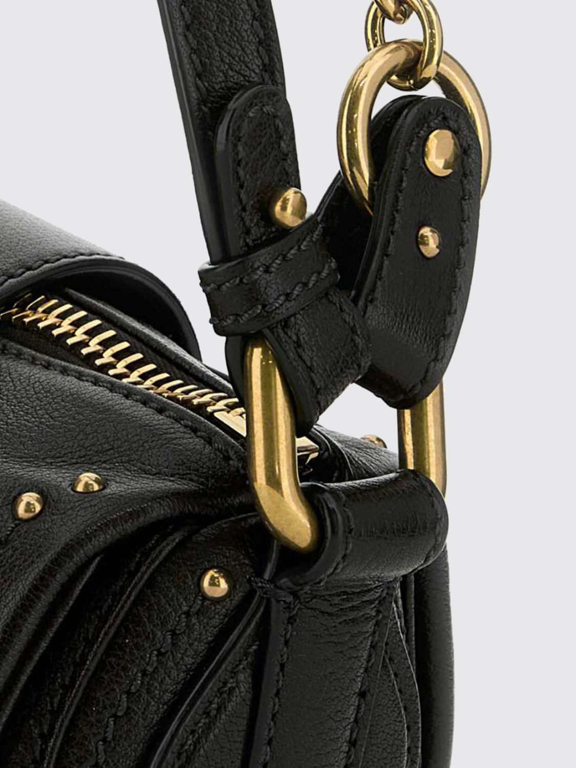 paddington grained leather mini shoulder bag chloé with padlock