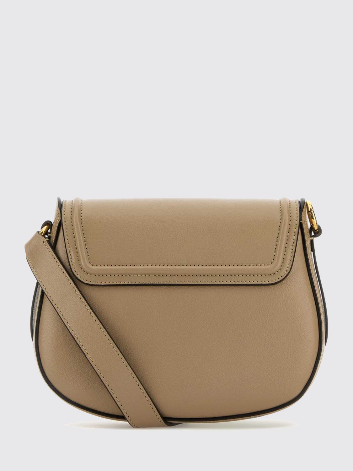 horse medal leather mini crossbody bag chloé with metal logo