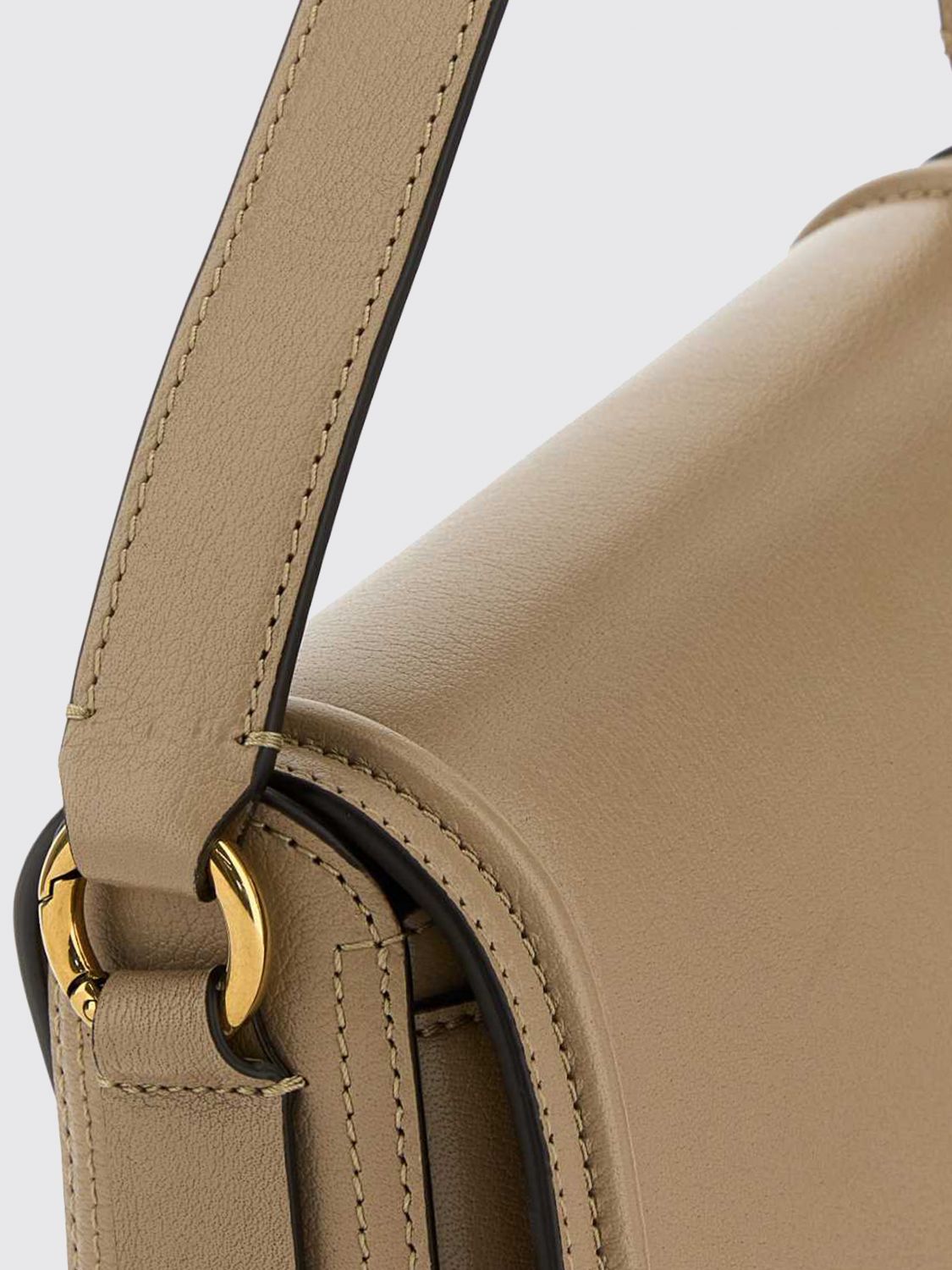 horse medal leather mini crossbody bag chloé with metal logo