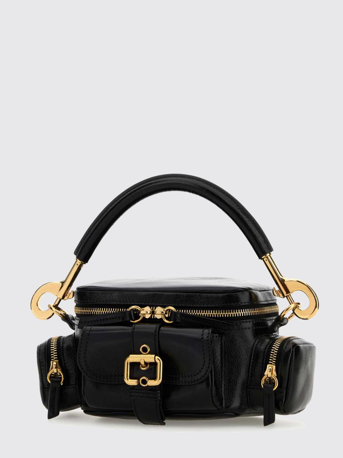 natural grained leather handbag chloé with removable handle