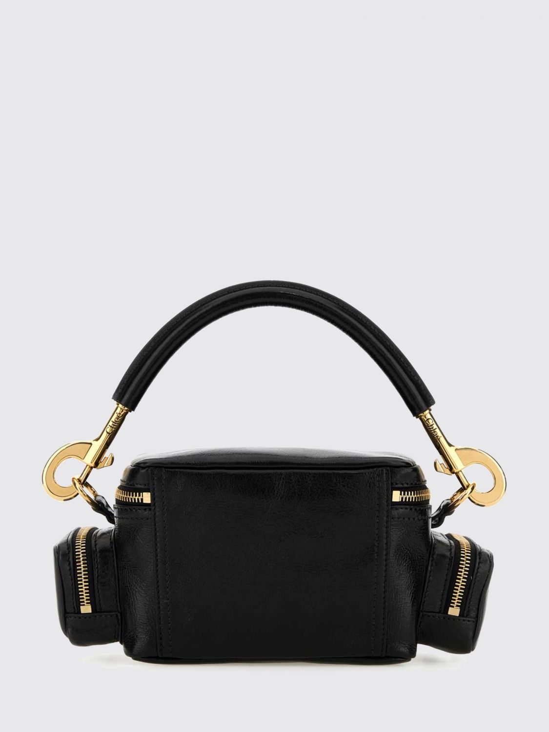 natural grained leather handbag chloé with removable handle
