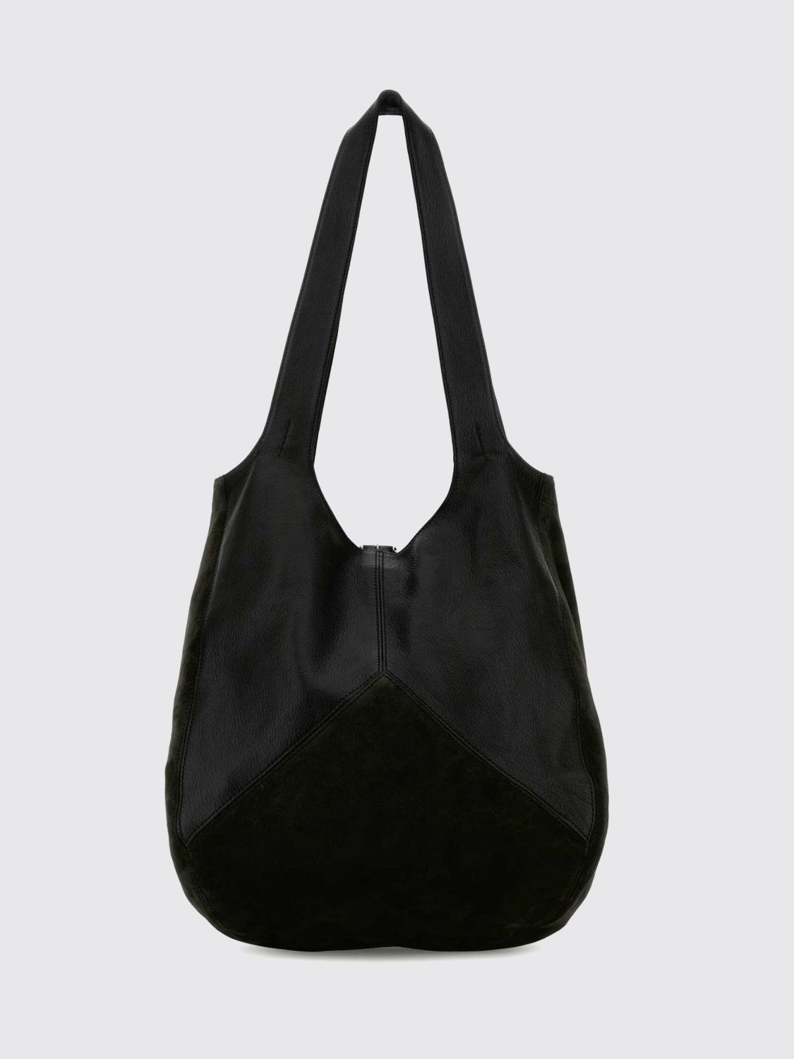 large balloon shoulder bag chloé in suede and grained leather