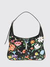 jackie 1961 floral print nylon shoulder bag with horsebit