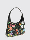 jackie 1961 floral print nylon shoulder bag with horsebit