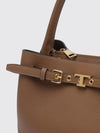 small grained leather shoulder bag with t timeless logo