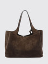 apa suede shoulder bag with t timeless logo