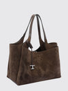 apa suede shoulder bag with t timeless logo