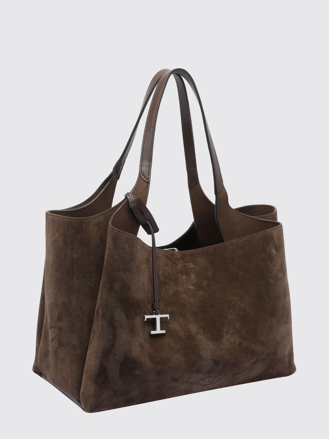 apa suede shoulder bag with t timeless logo