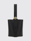 pebble calf leather handbag with adjustable handle