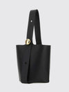 pebble calf leather handbag with adjustable handle