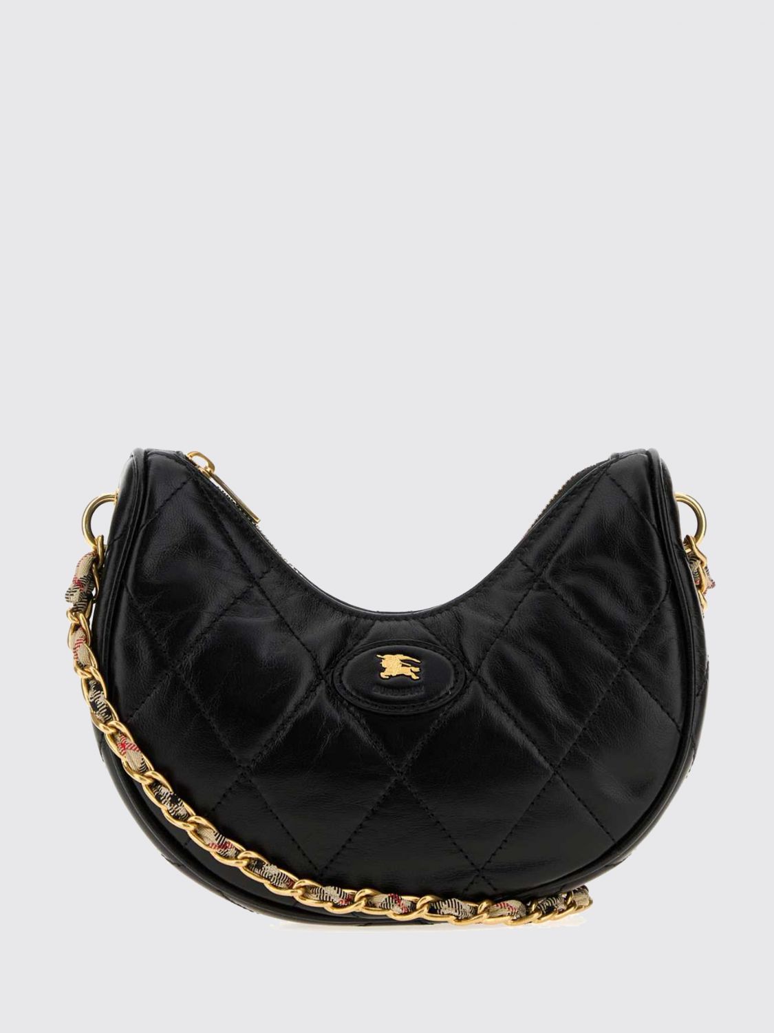 small horseshoe matelassé lambskin shoulder bag with ekd logo