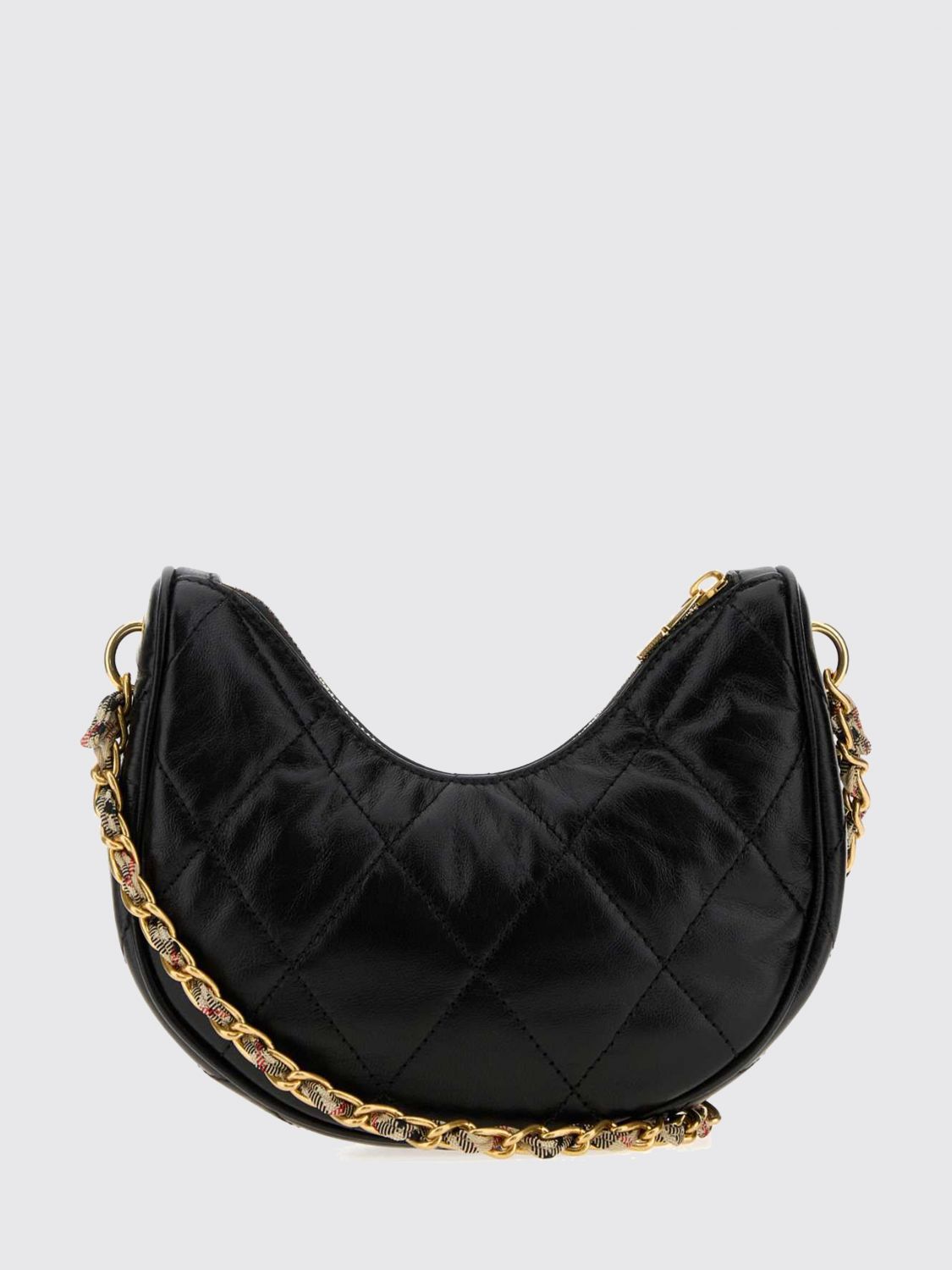 small horseshoe matelassé lambskin shoulder bag with ekd logo