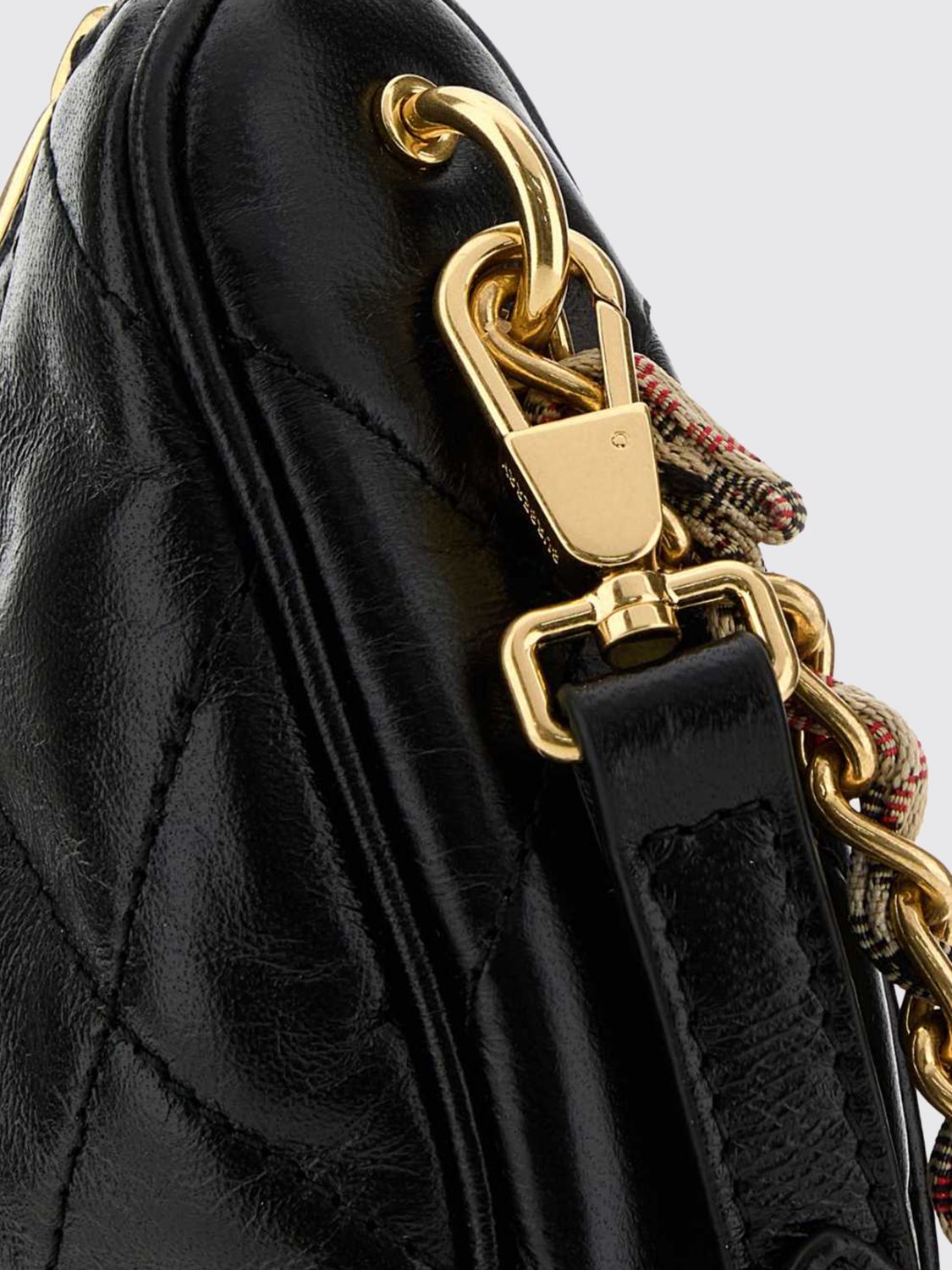 small horseshoe matelassé lambskin shoulder bag with ekd logo