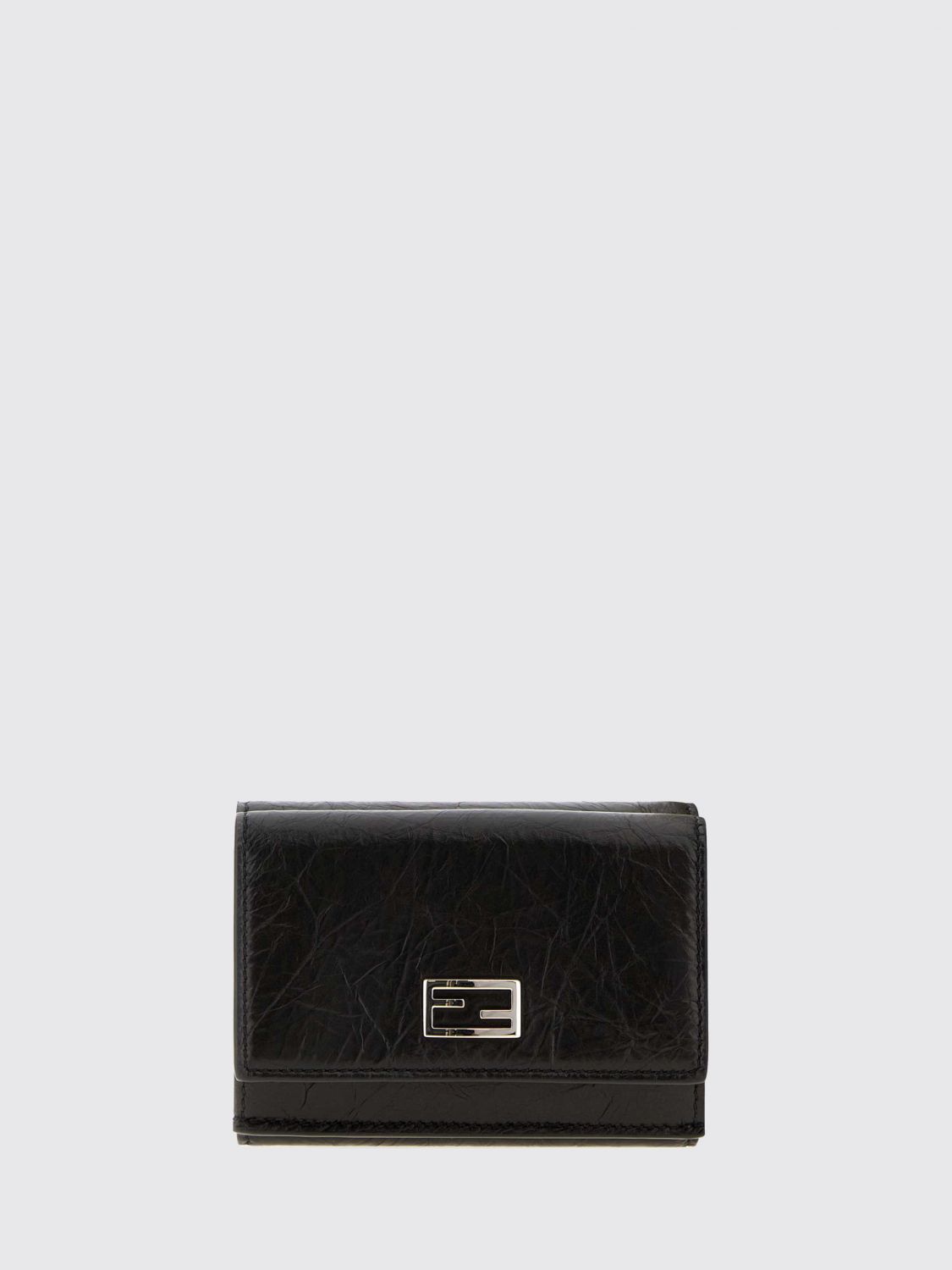 ff monogram wrinkled-effect leather tri-fold wallet