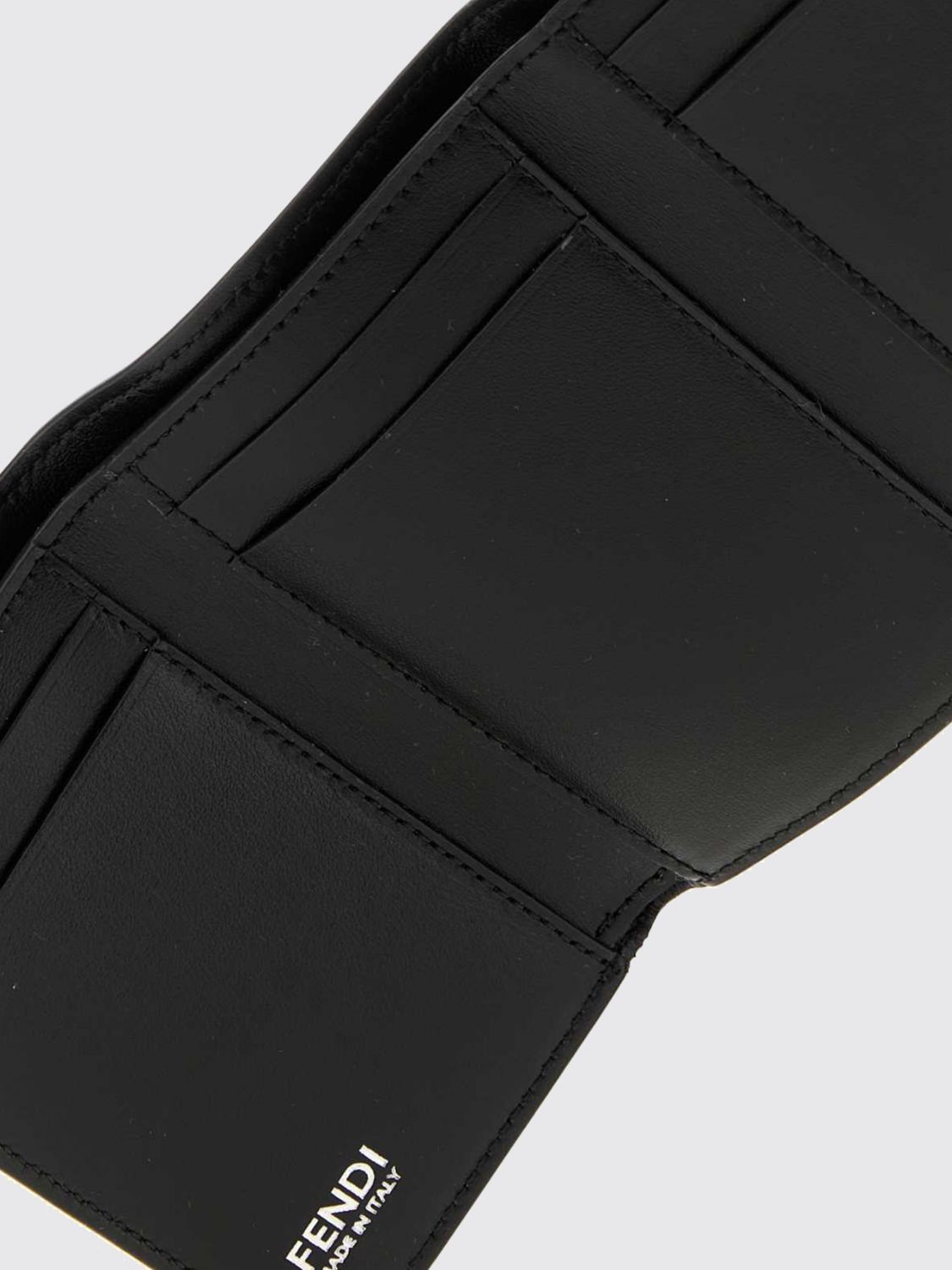 ff monogram wrinkled-effect leather tri-fold wallet