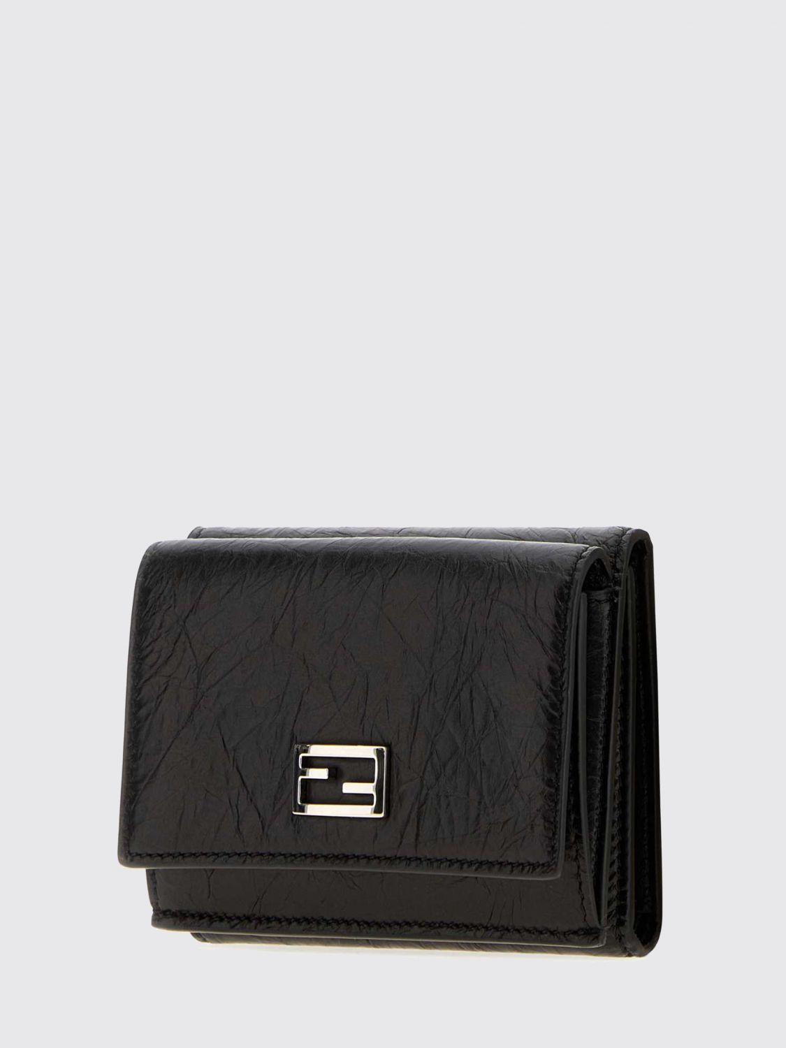 ff monogram wrinkled-effect leather tri-fold wallet