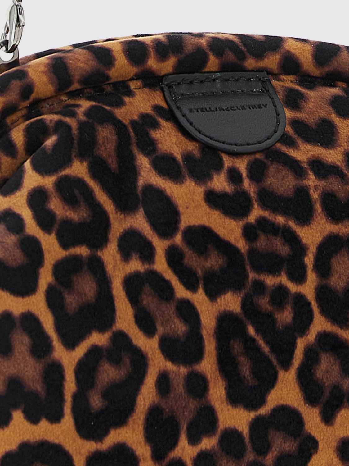 falabella animalier print clutch with chain strap