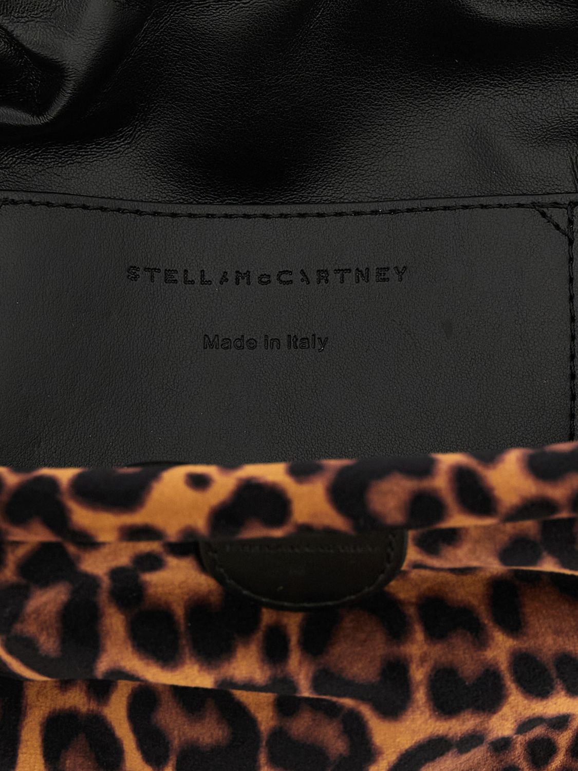 falabella animalier print clutch with chain strap