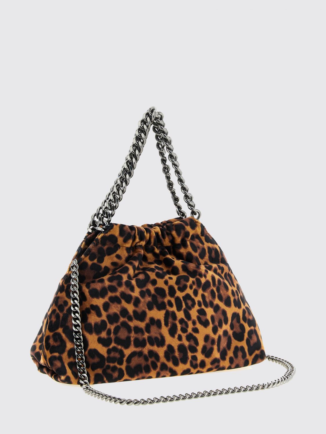 animalier velvet mini handbag with chain handles