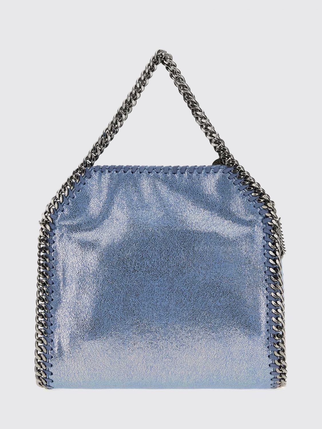 small falabella denim tote bag with chain trim