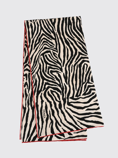 zebra animalier print silk square scarf
