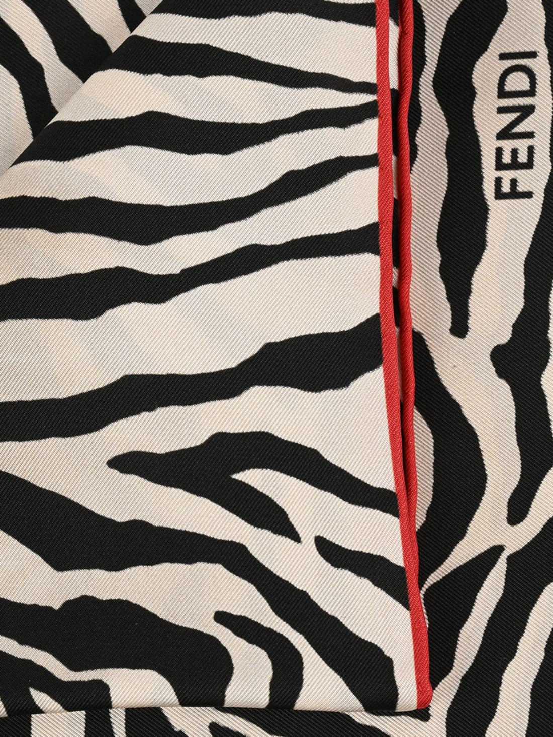 FENDI OS zebra animalier print silk square scarf