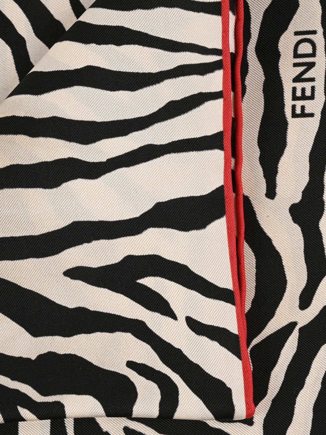 zebra animalier print silk square scarf
