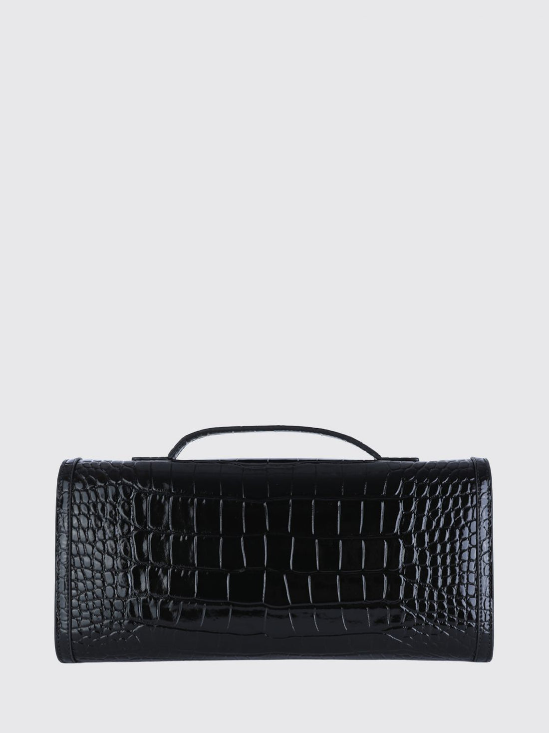ROGER VIVIER OS belle vivier croc-effect calfskin clutch with top handle