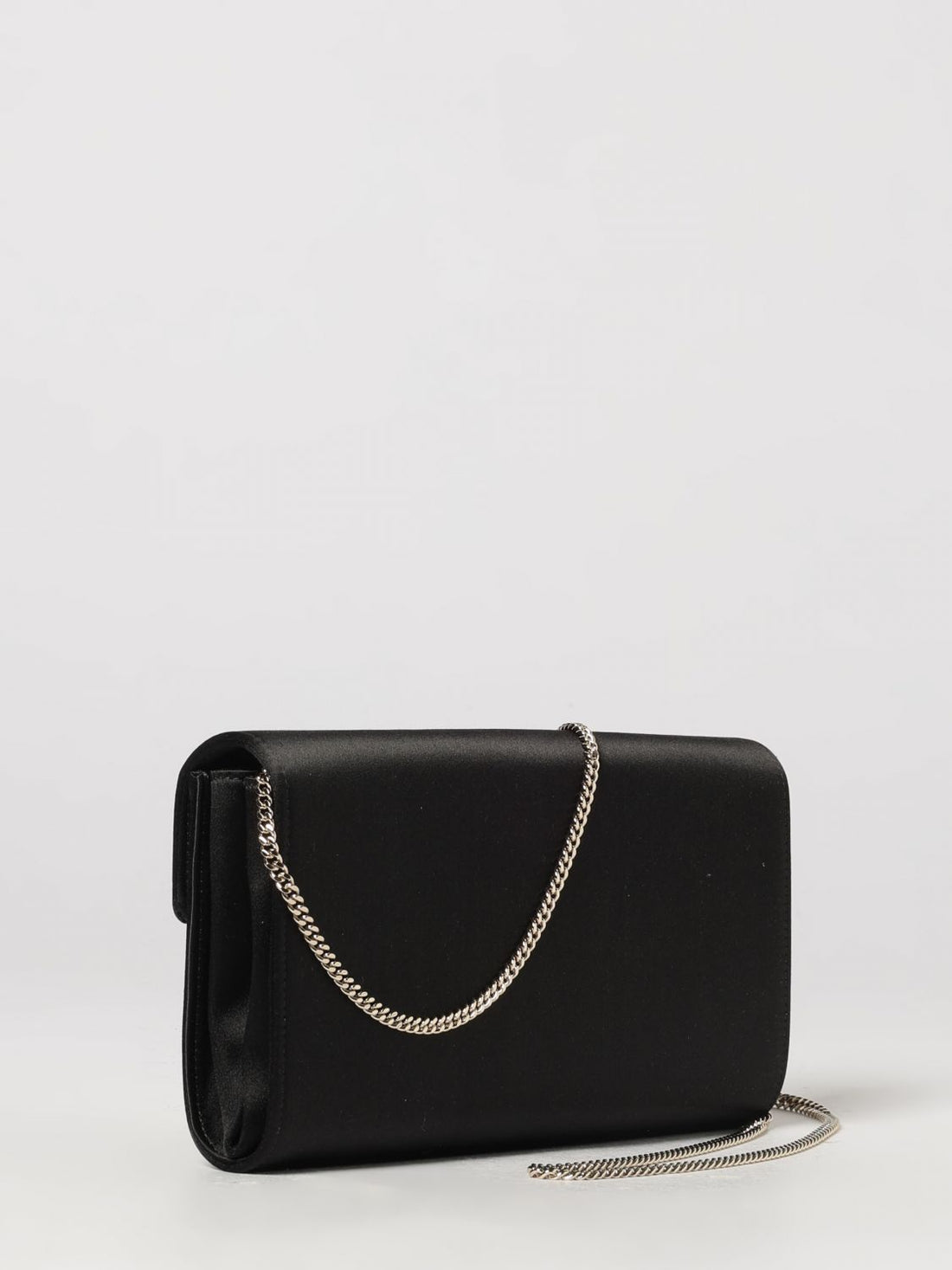 ROGER VIVIER OS flower satin clutch with crystals and metal mesh strap