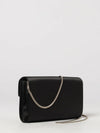 flower satin clutch with crystals and metal mesh strap