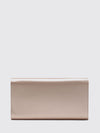 flower satin clutch with crystals and metal mesh strap