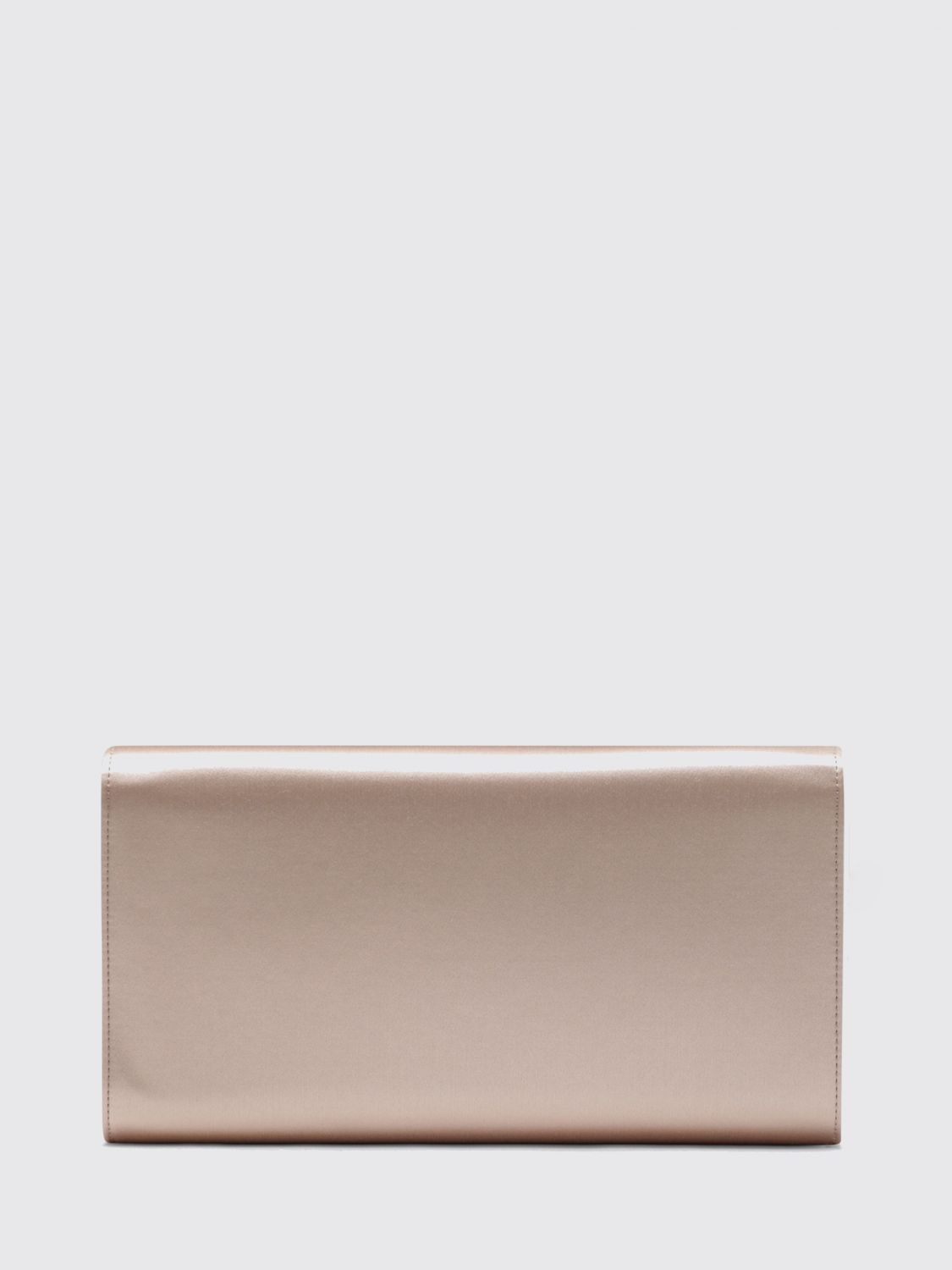 flower satin clutch with crystals and metal mesh strap