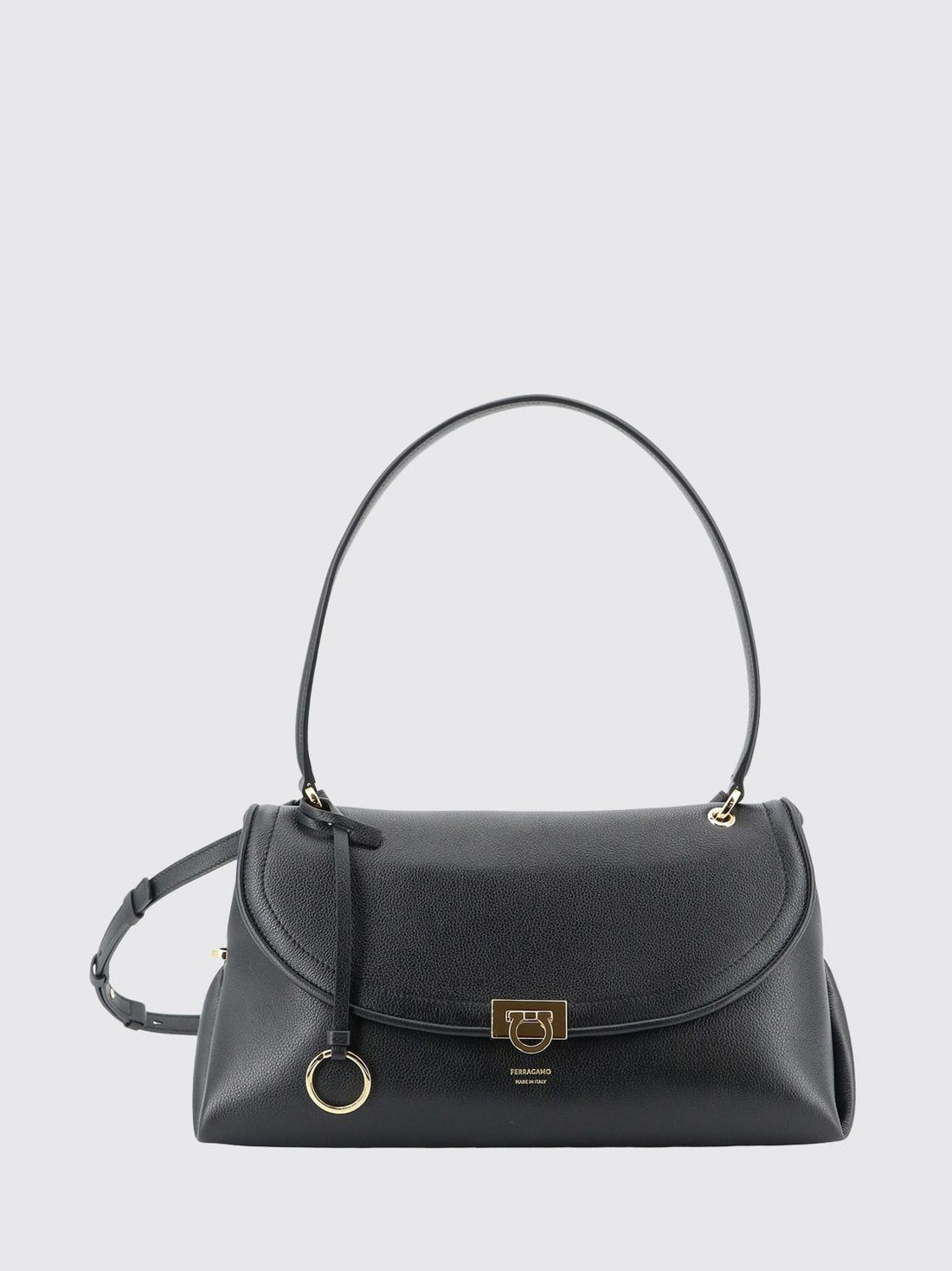 FERRAGAMO OS sofia hammered calfskin shoulder bag with gancini clasp