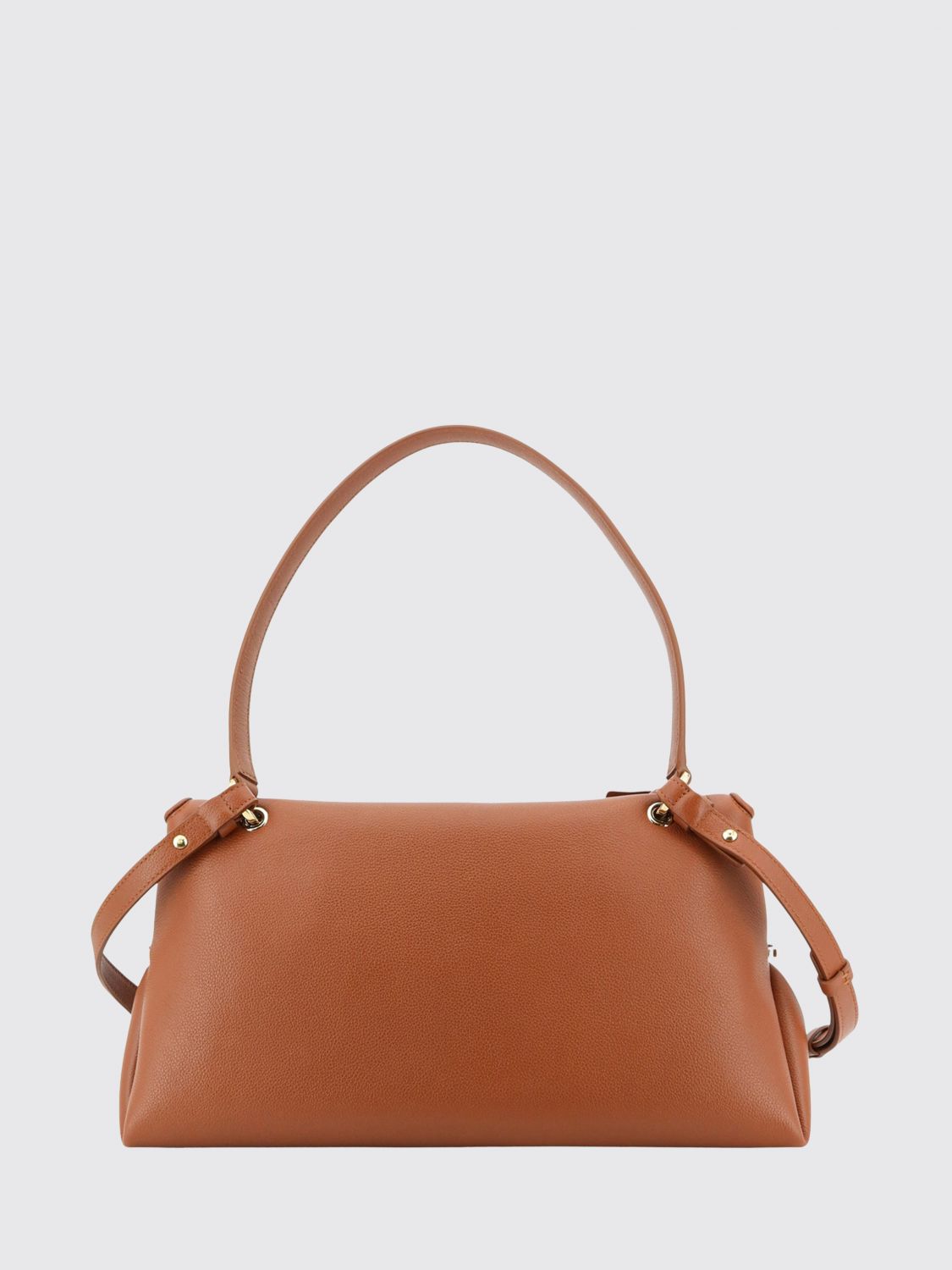 sofia hammered calfskin shoulder bag with gancini clasp
