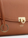 sofia hammered calfskin shoulder bag with gancini clasp