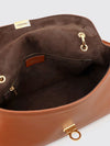 sofia hammered calfskin shoulder bag with gancini clasp