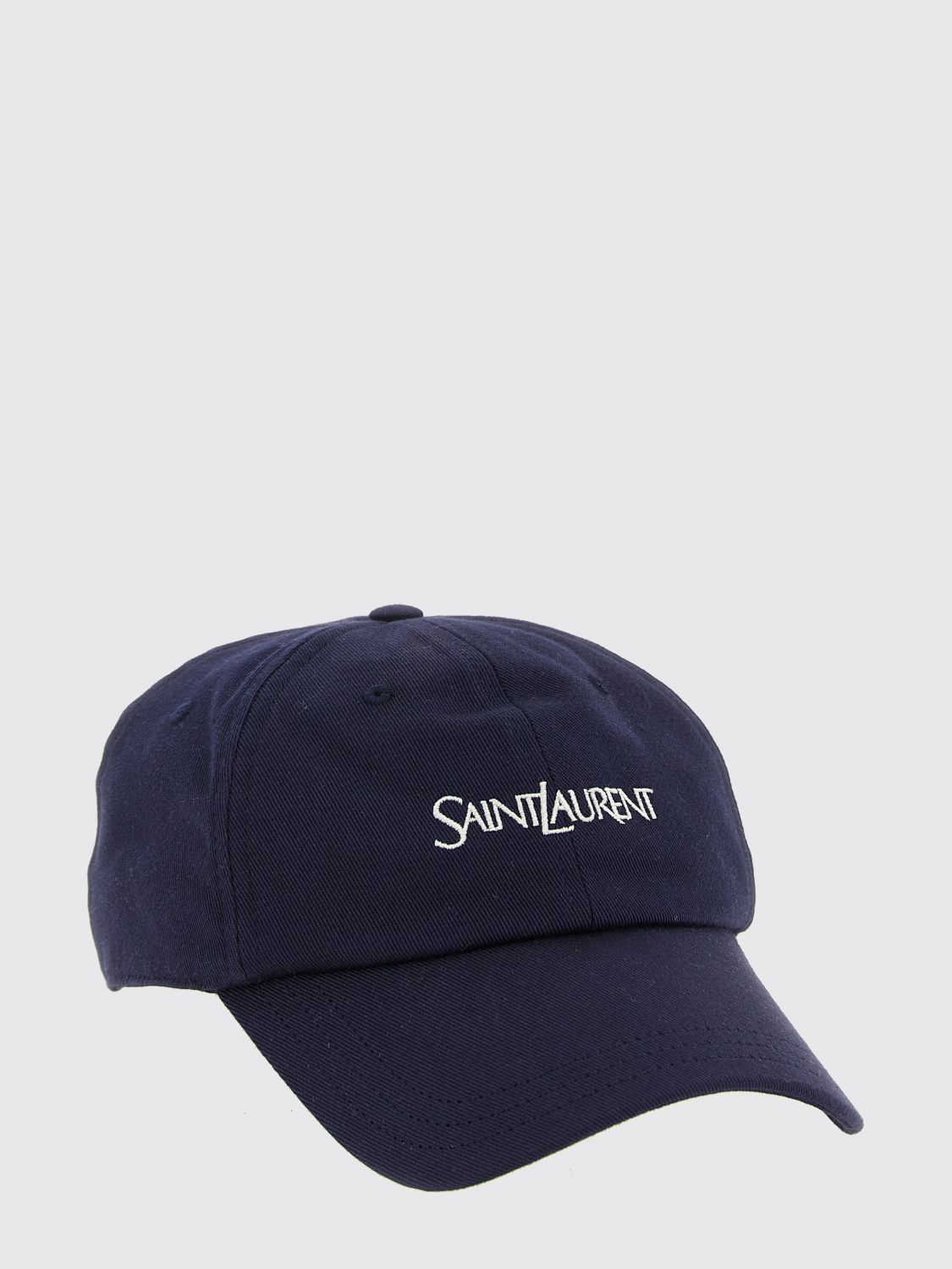blue cotton baseball cap with contrasting logo
