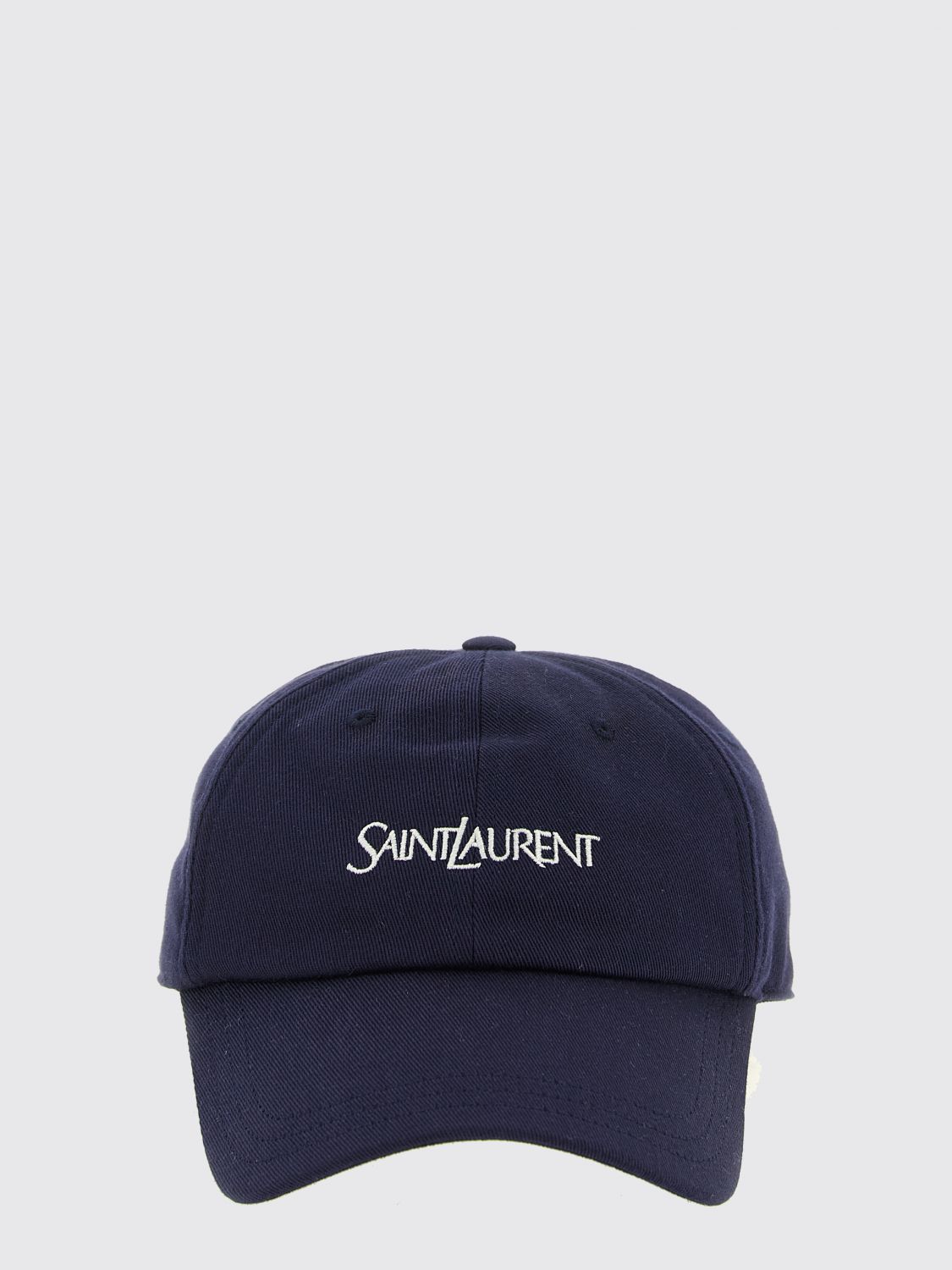 blue cotton baseball cap with contrasting logo