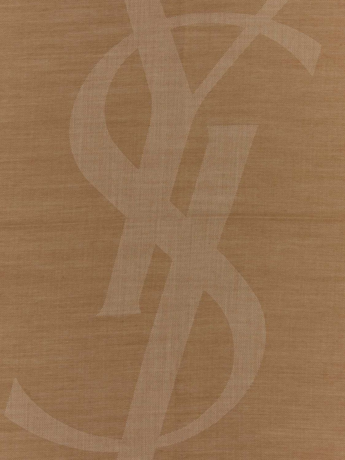 ysl monogram jacquard cashmere scarf with fringed edges