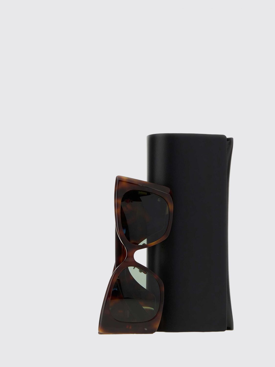 cat-eye tortoiseshell acetate sunglasses with ysl logo